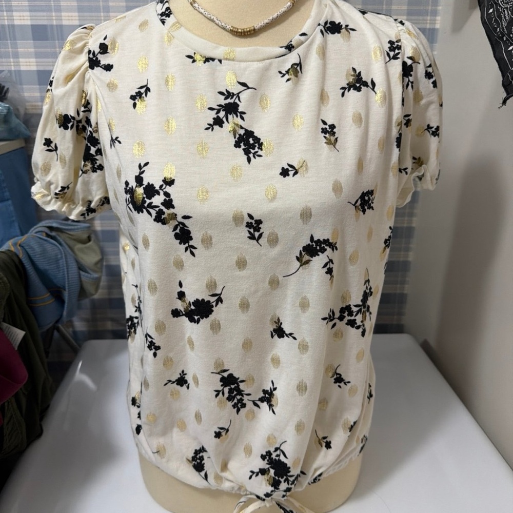 Floral Print Puff Sleeve Top